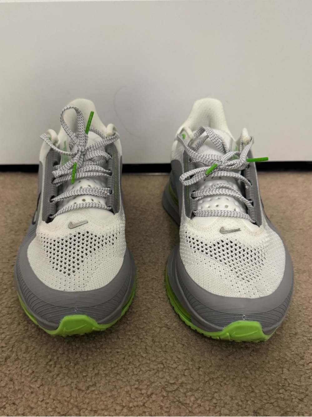Nike Kids White, Gray & Green Running Sneakers